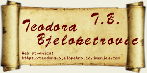 Teodora Bjelopetrović vizit kartica